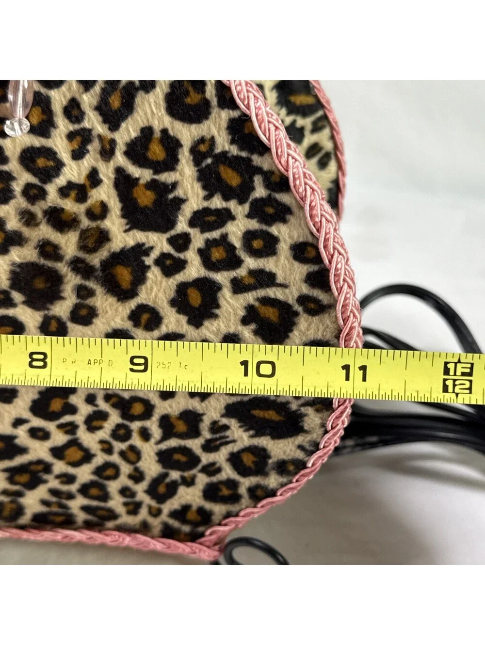 Animal Print Purse Clutch Table Lamp Dangle Beads Leopard Print Pink Faux Fur